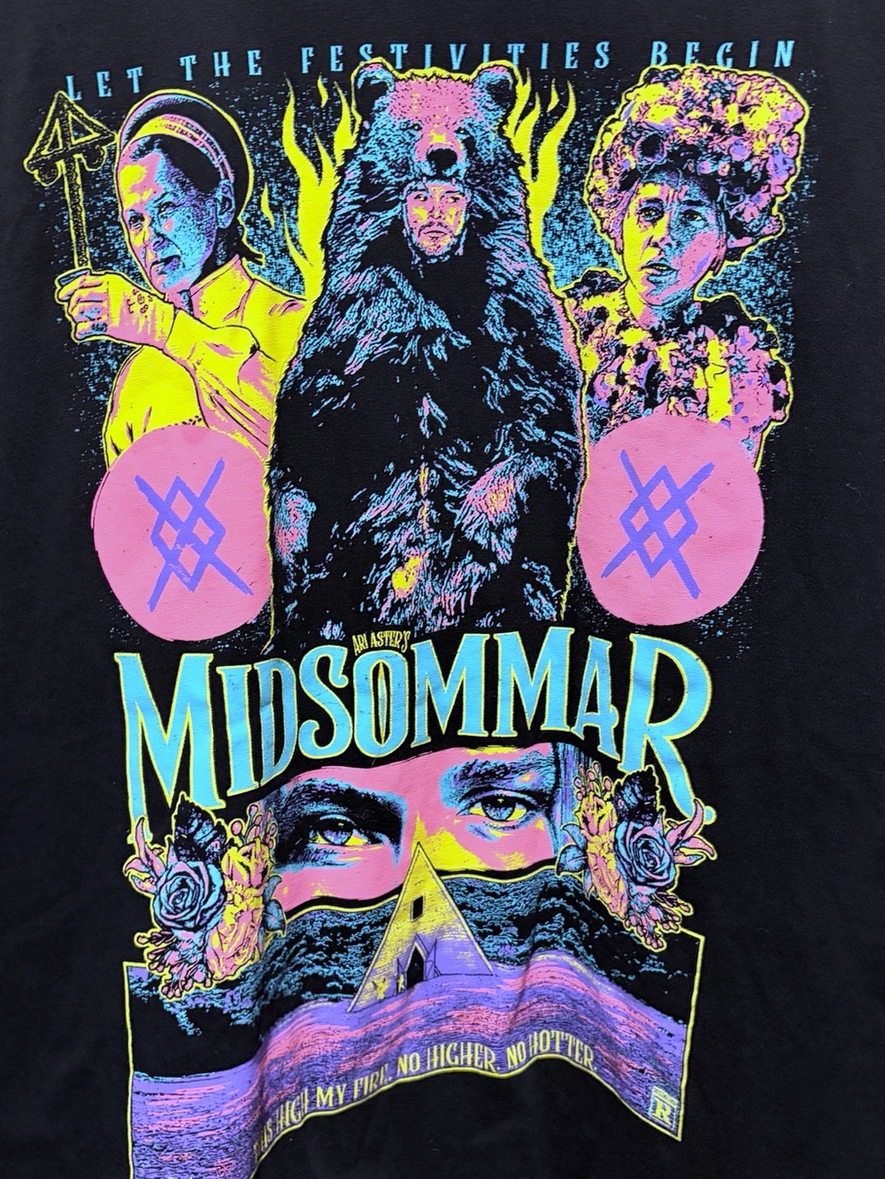 A24 Midsommar black Horror t-shirt Halftone Horror- Size L - Picture 2 of 4